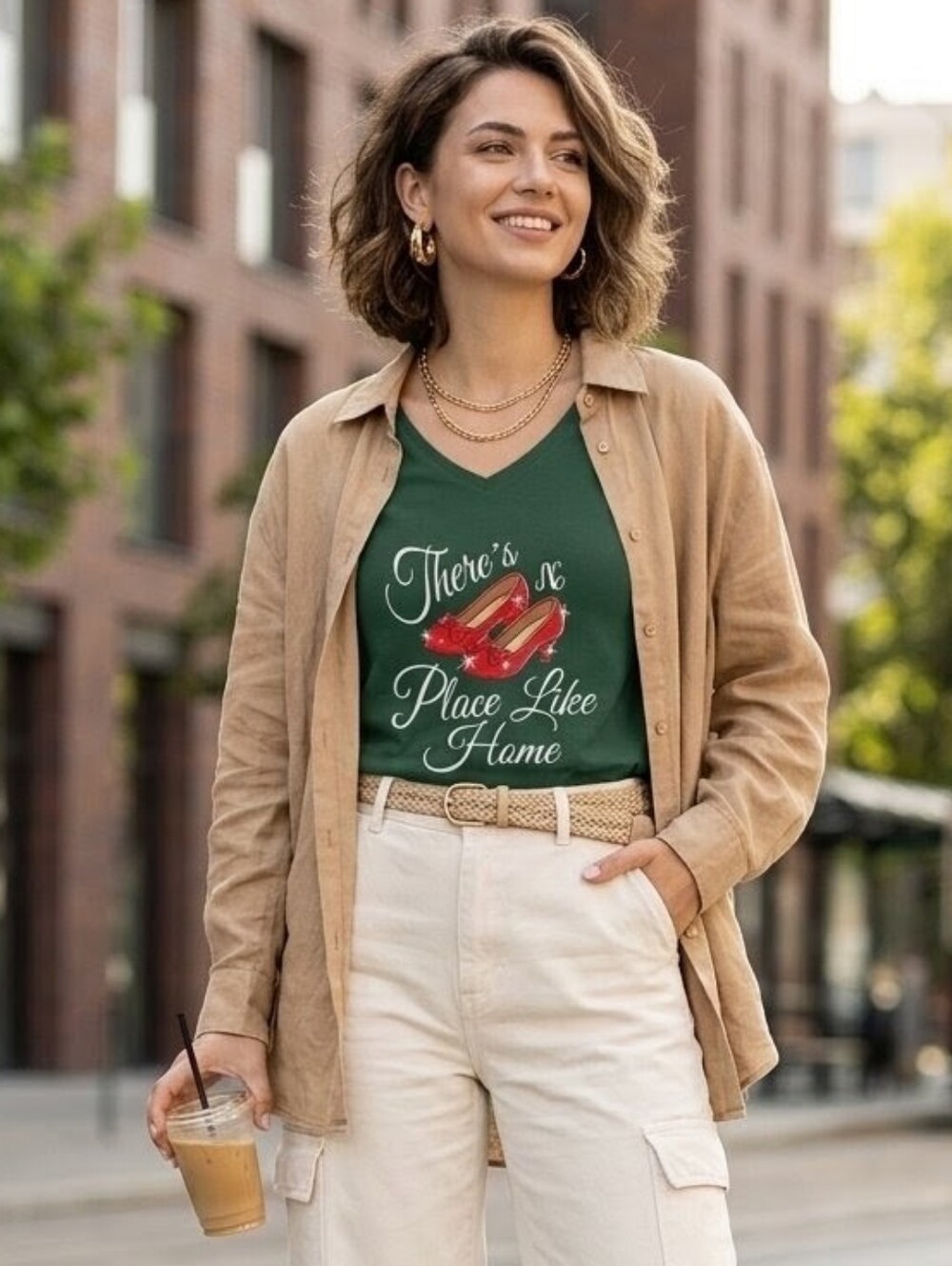 Wizard of Oz Inspired Graphic Tee There's No Place Like Home Ruby Slippers Med
